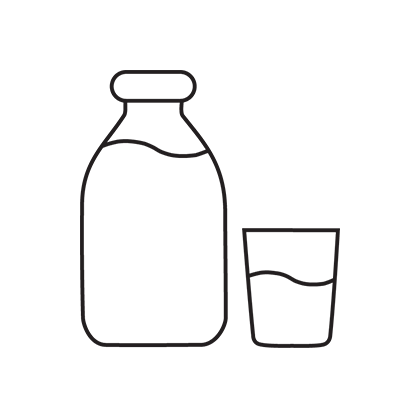 Ikon av melkeflaske og glass